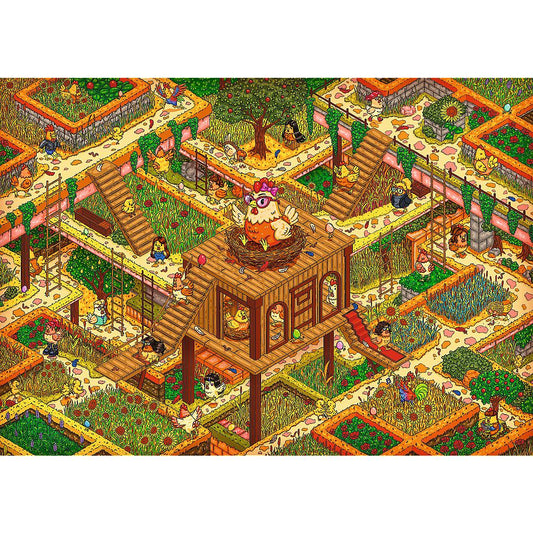 Trefl - The Impossible Maze - Crazy Chickens - 500 Piece Jigsaw Puzzle