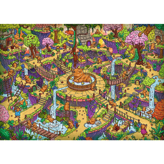 Trefl - The Impossible Maze - Funny Capibaras - 500 Piece Jigsaw Puzzle