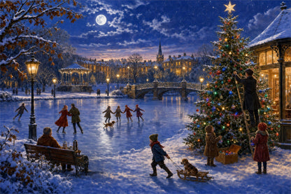 Heritage Jigsaws - Skating by Moonlight - 1000 Piece Jigsaw Puzzle