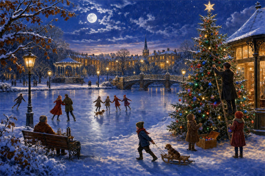 Heritage Jigsaws - Skating by Moonlight - 1000 Piece Jigsaw Puzzle