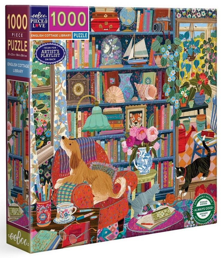 Eeboo - English Cottage Library - 1000 Piece Jigsaw Puzzle