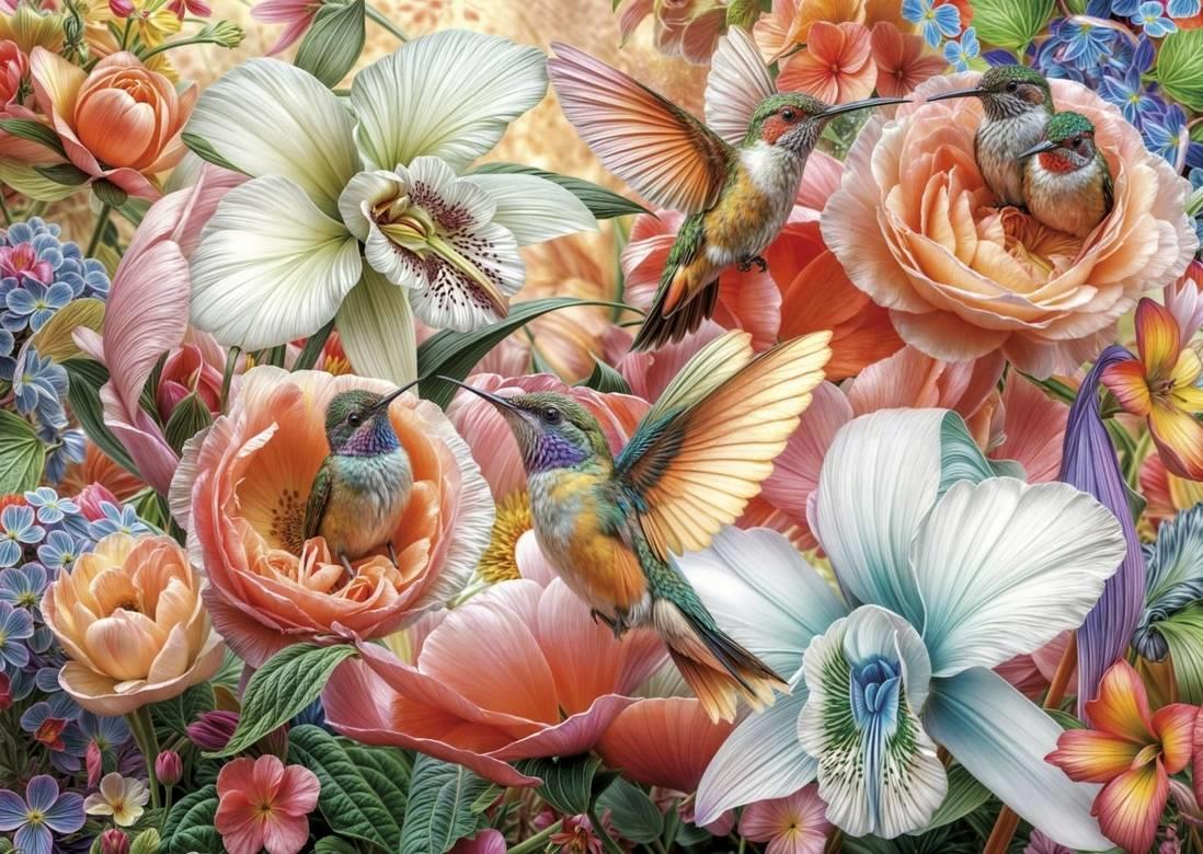 Educa - Hummingbird Garden - 500 Piece Jigsaw Puzzle
