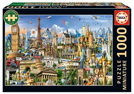 Educa - Symbols Of Europe - 1000 Piece Miniature Jigsaw Puzzle