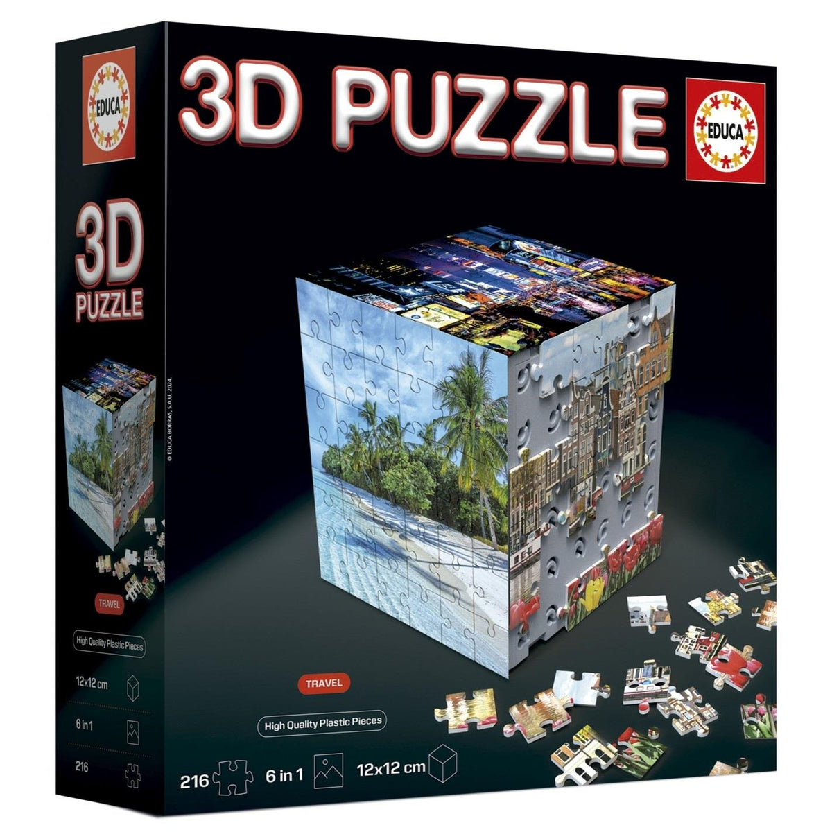 Educa - Puzzle Cube Travel - 216 Piece 3D Jigsaw Puzzle
