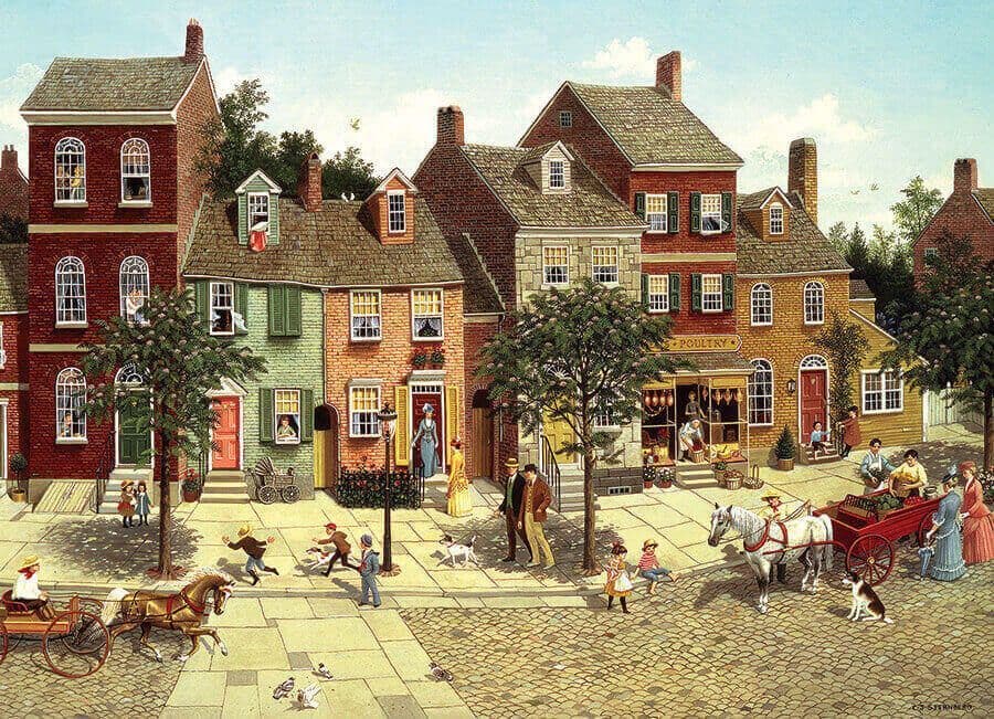 Cobble Hill - The Curve in the Square - 1000 Piece Jigsaw Puzzle