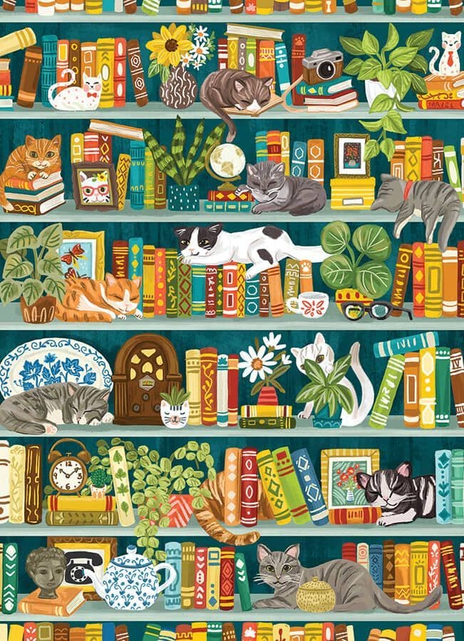Cobble Hill - The Purrfect Bookshelf - 1000 Piece Jigsaw Puzzle