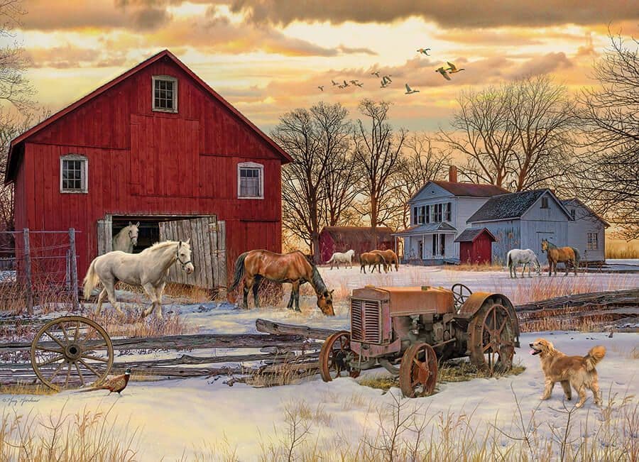 Cobble Hill - Winter on the Farm - 1000 Piece Jigsaw Puzzle
