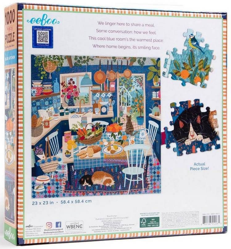 Eeboo - Blue Kitchen - 1000 Piece Jigsaw Puzzle