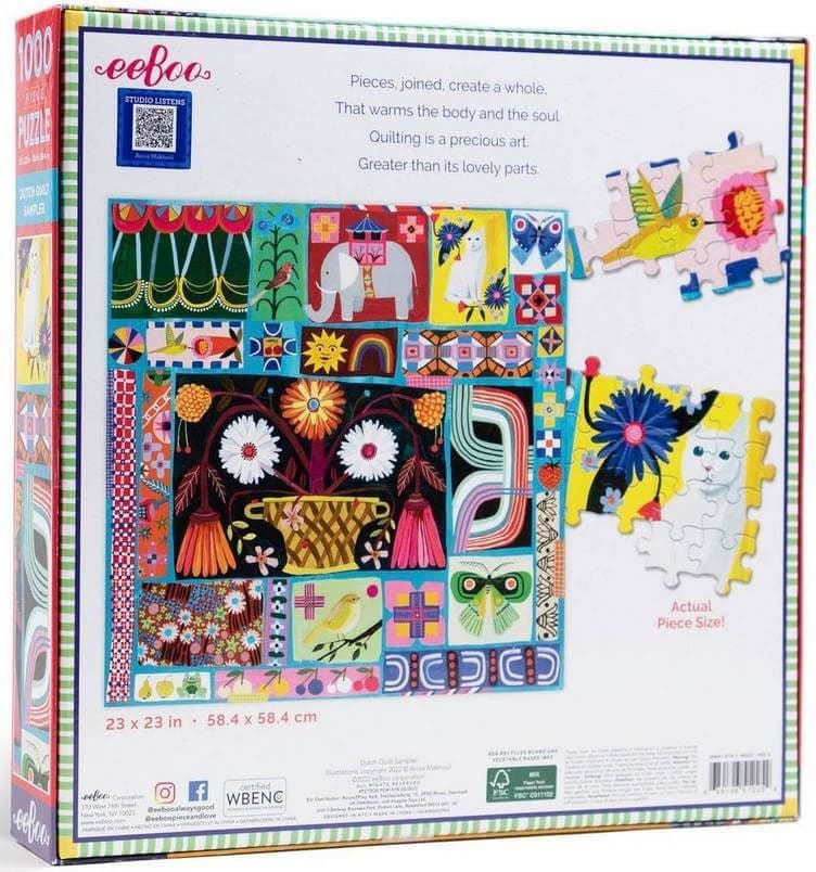 Eeboo - Dutch Quilt Sampler - 1000 Piece Jigsaw Puzzle