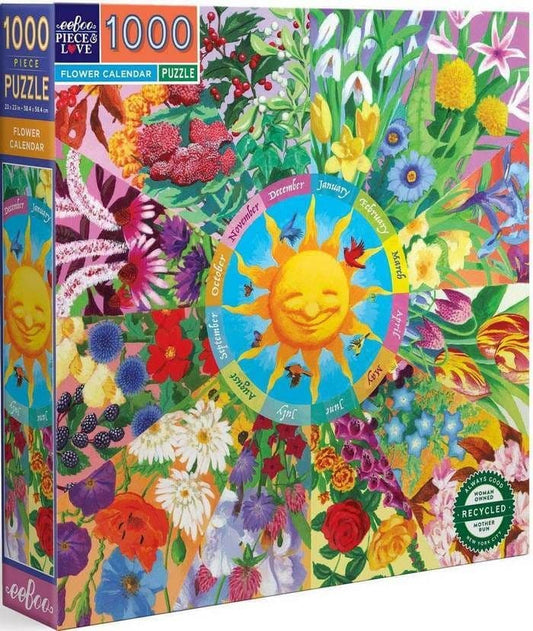 Eeboo - Flower Calendar - 1000 Piece Jigsaw Puzzle