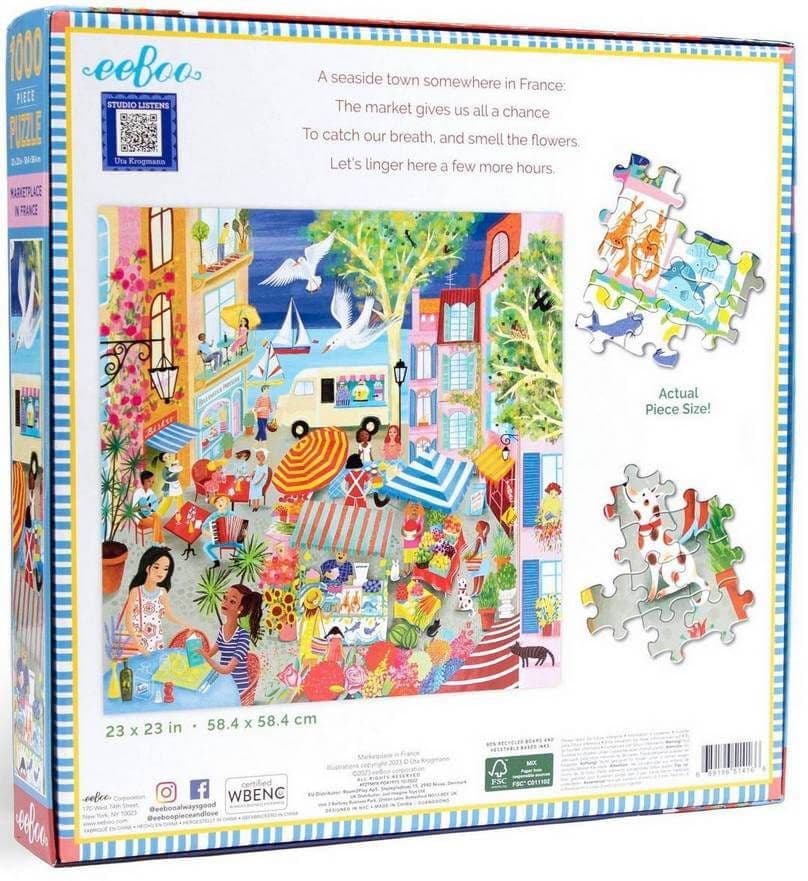 Eeboo - Marketplace in France - 1000 Piece Jigsaw Puzzle
