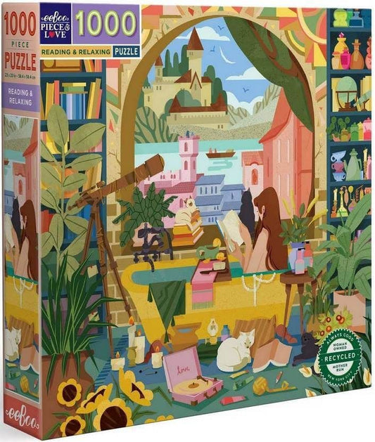 Eeboo - Reading & Relaxing - 1000 Piece Jigsaw Puzzle