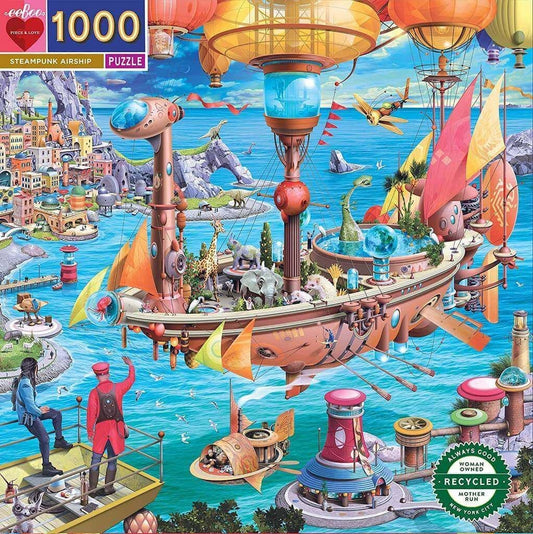 Eeboo - Steampunk Airship - 1000 Piece Jigsaw Puzzles