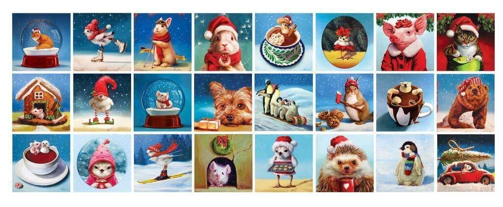 Eurographics - Christmas Animals - Advent Calendar - 24 x 50 Jigsaw Puzzle