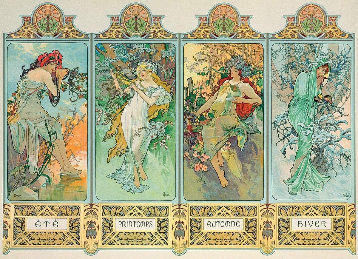 Eurographics - The Four Seasons Alphonse Mucha - 1000 Piece Jigsaw Puzzle