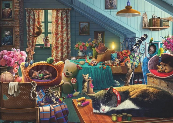 Falcon de luxe - Cats in the Attic - 500 Piece Jigsaw Puzzle