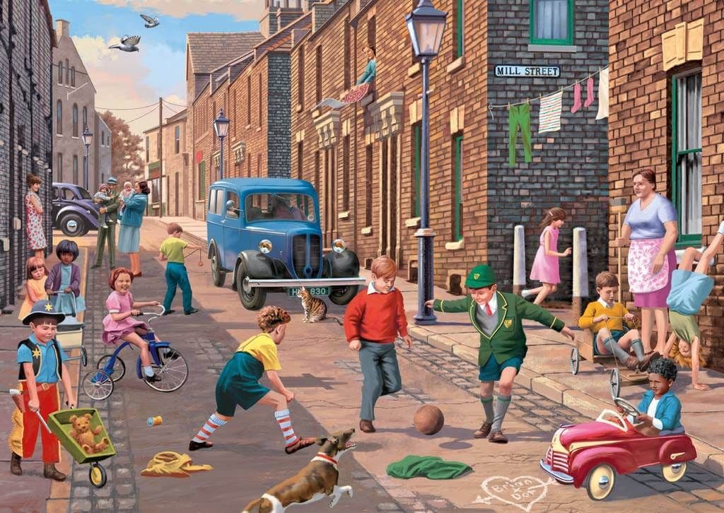 Falcon de Luxe - Playing in the Street 2 x 500 Piece Jigsaw Puzzle