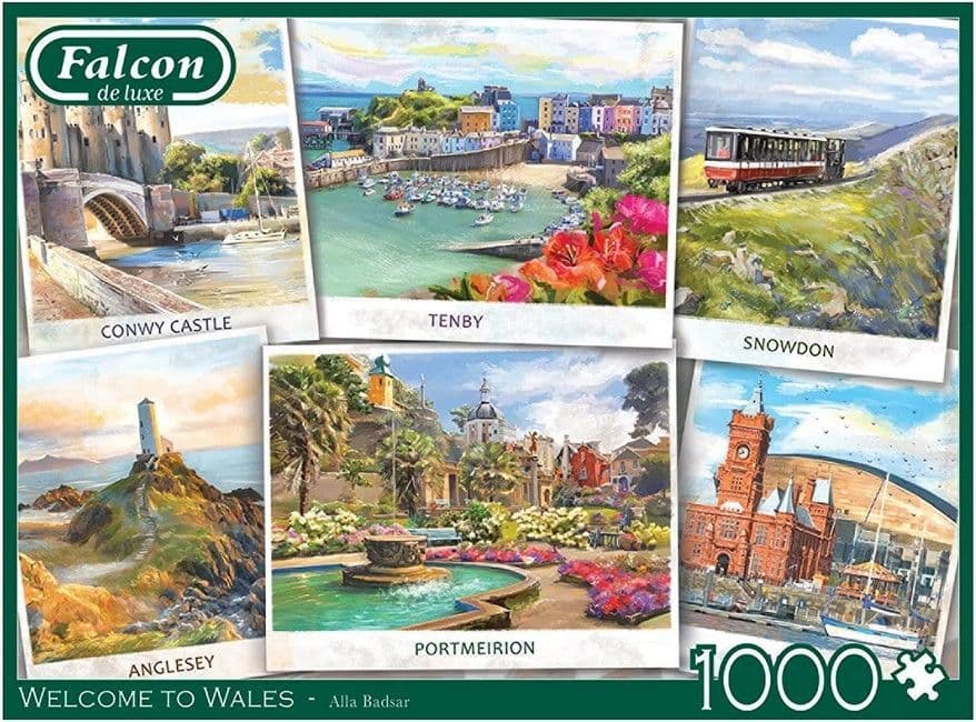 Falcon de luxe - Postcard Series Wales - 1000 Piece Jigsaw Puzzle