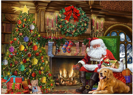 Falcon de Luxe - Santa by Tree - 500 Piece Jigsaw Puzzle