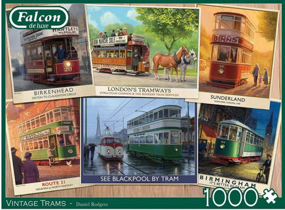Falcon de Luxe - Vintage Trams - 1000 Piece Jigsaw Puzzle