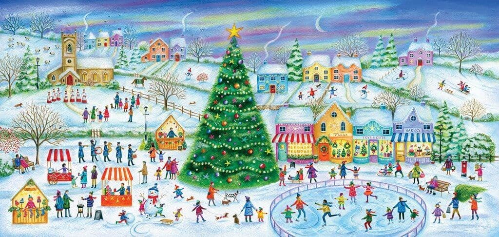 Gibsons - Skating in the Village - 636 Piece Jigsaw Puzzle