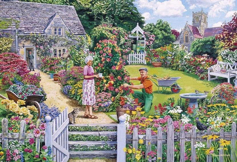 Gibsons - The Gardener's Round -  4 x 500 Piece Jigsaw Puzzle