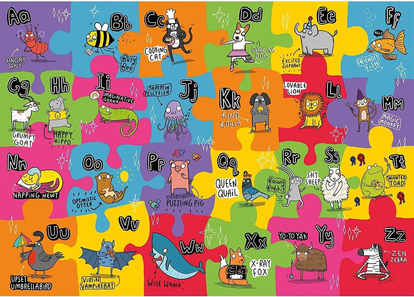 Gibsons - The Unusual Alphabet Floor Puzzle  -24 Piece Jigsaw Puzzle