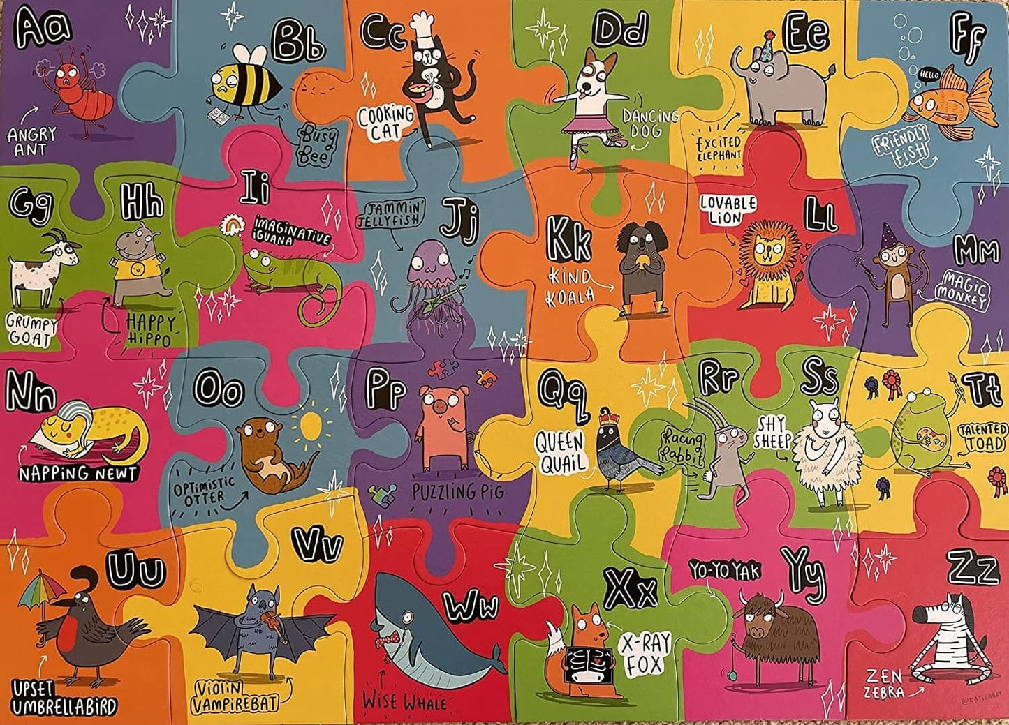 Gibsons - The Unusual Alphabet Floor Puzzle  -24 Piece Jigsaw Puzzle