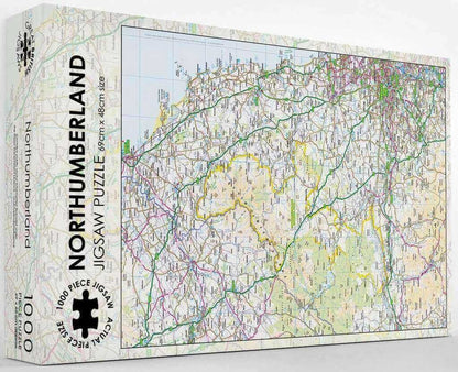 Pieceful Maps - Northumberland - 1000 Piece Jigsaw Puzzle