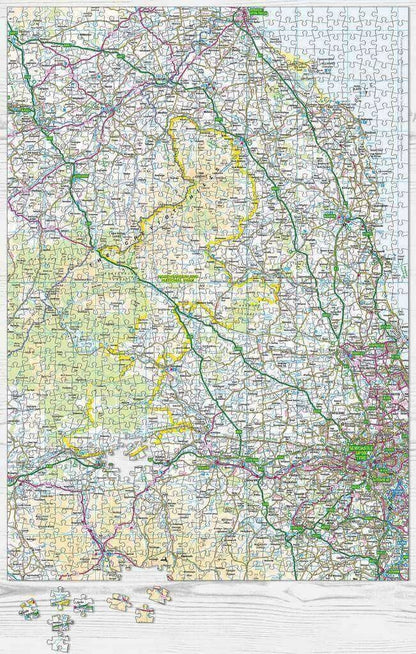 Pieceful Maps - Northumberland - 1000 Piece Jigsaw Puzzle