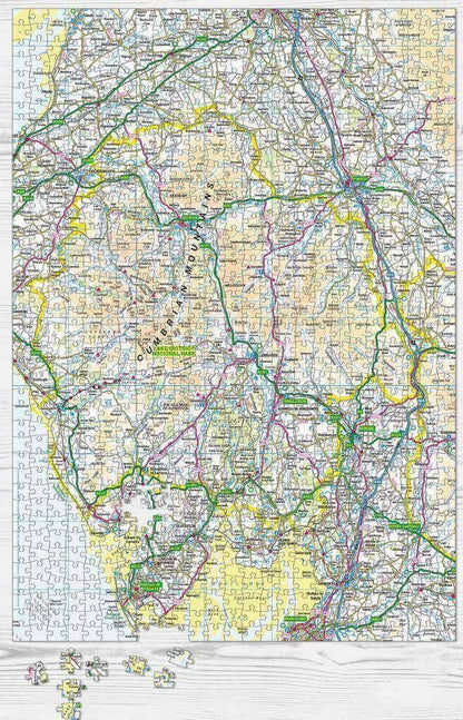 Pieceful Maps - The Lake District - 1000 Piece Jigsaw Puzzle