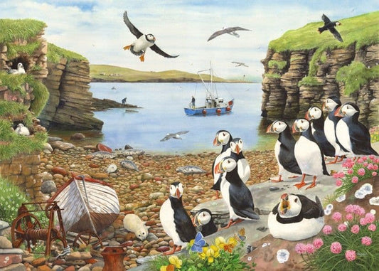 House of Puzzles - Puffin Parade - 500XL Piece Jigsaw Puzzle