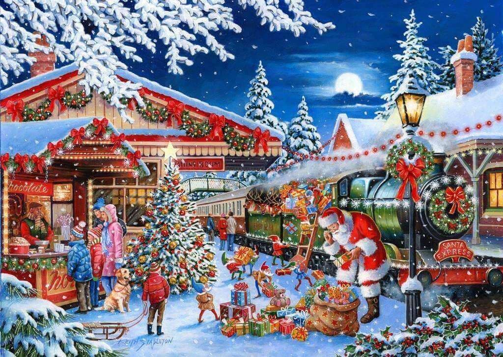 Santas Express 1000 Teile Puzzle – Weihnachtliches Zug-Motiv – Größe 685 X 490 Mm – Inkl. Puzzle-Anleitung Santas Express 1000 Teile Puzzle – Weihnachtliches Zug-Motiv – Größe 685 X 490 Mm – Inkl. Puzzle-Anleitung