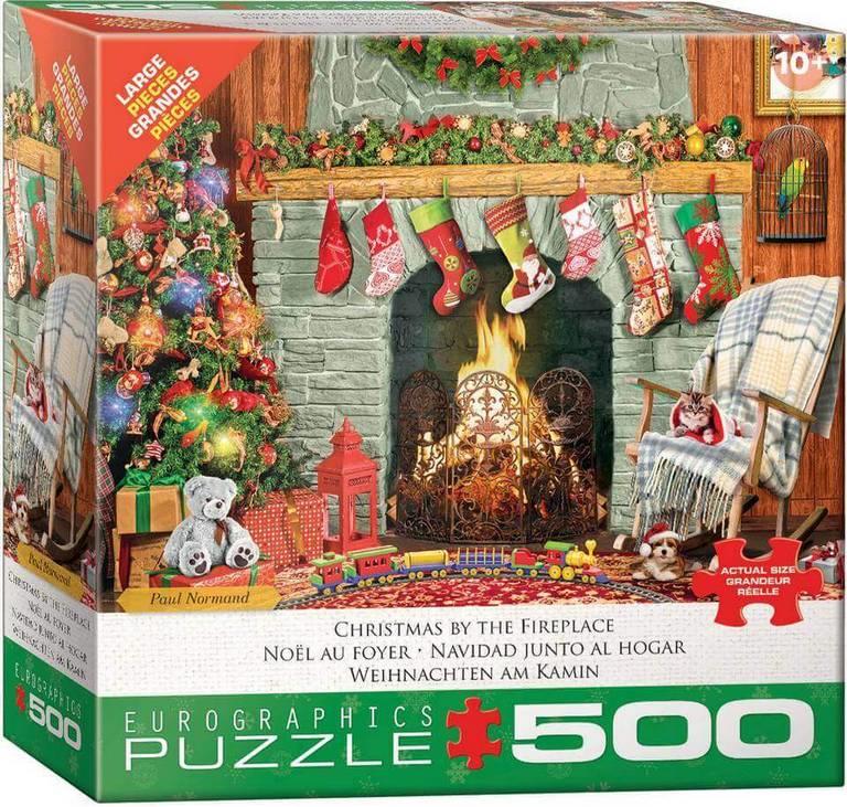Eurographics - Christmas by the Fireplace - 500 XL Piece Jigsaw Puzzle
