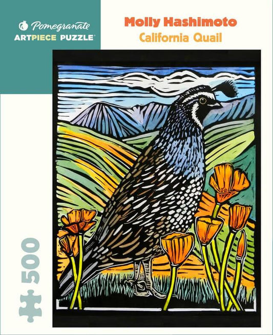 Pomegranate - Molly Hashimoto - California Quail - 500 Piece Jigsaw Puzzle