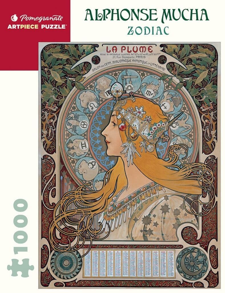 Pomegranate - Alphonse Mucha Zodiac - 1000 Piece Jigsaw Puzzle