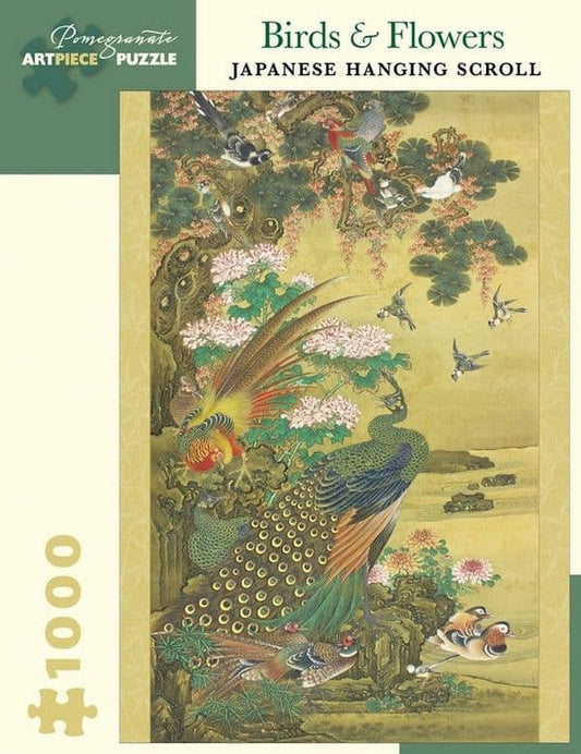 Pomegranate - Birds & Flowers Japanese Scroll - 1000 Piece Jigsaw Puzzle
