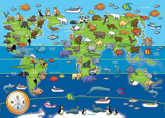 Ravensburger - Animals of the World Giant Floor - 60 Piece Jigsaw Puzzle
