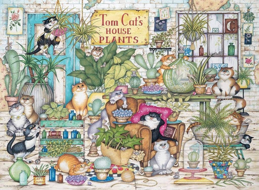 Ravensburger - Crazy Cats - Tom Cat's House Plants - 500 Piece Jigsaw Puzzle