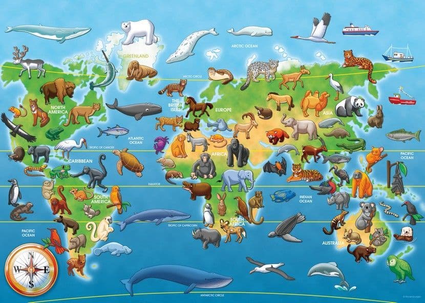 Ravensburger - Endangered Animals  Giant Floor - 60 Piece Jigsaw Puzzle