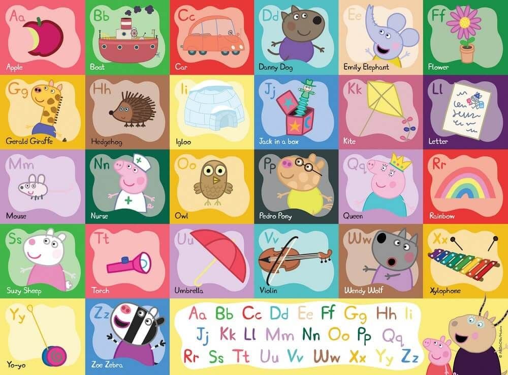Ravensburger - Peppa Pig Alphabet Giant Floor Puzzle - 24 Piece Jigsaw Puzzle
