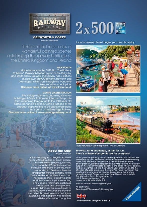 Ravensburger - Railway Heritage - 2 x 500 Piece Jigsaw Puzzle