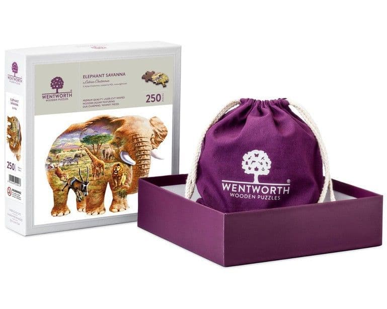 Wentworth - Elephant Savanna - 250 Piece Wooden Jigsaw Puzzle