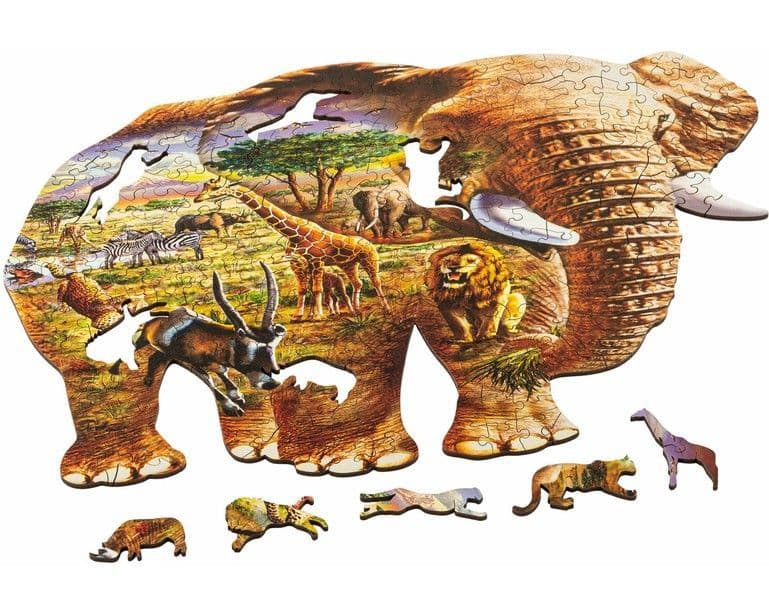 Wentworth - Elephant Savanna - 250 Piece Wooden Jigsaw Puzzle